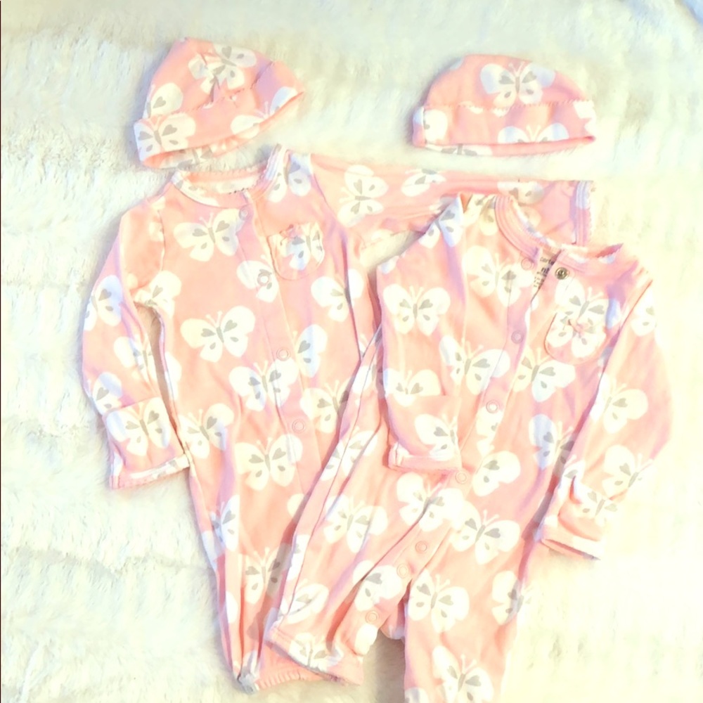Carters Baby Girl 2pc Butterfly Take Me Home-Twins